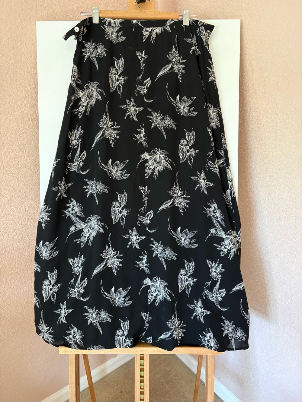 LIZ CLAIBORNE COLLECTION Vintage 90s Floral 100% Silk Maxi Skirt 16 fits 12/14 - Picture 4 of 5